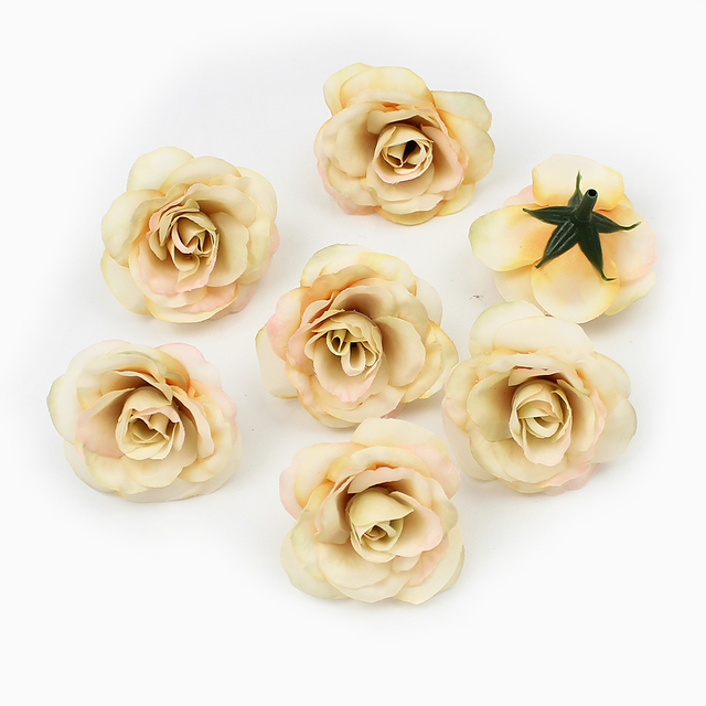 10 sztuk różowych sztucznych kwiatów główkowych HUADODO z jedwabiu 4cm do dekoracji domu, ogrodu i ślubnych DIY - Wianko - 7