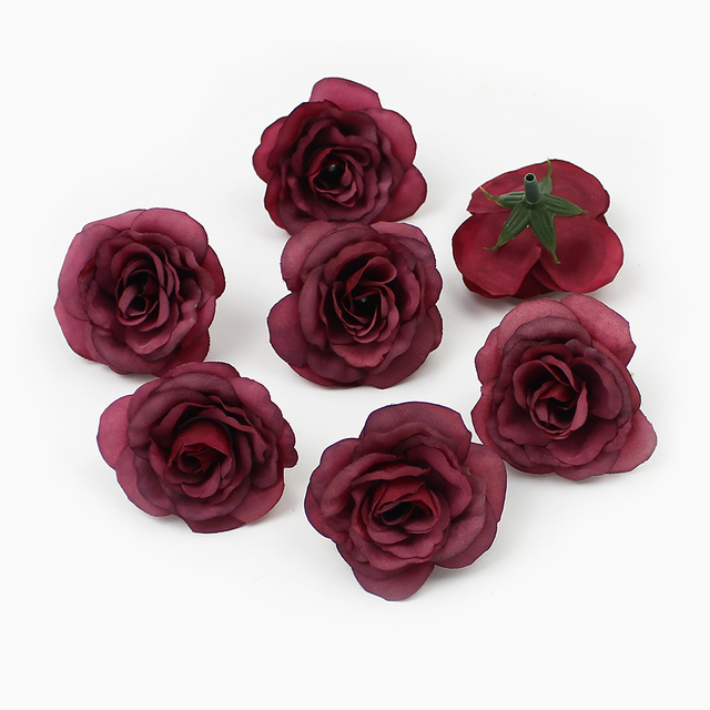 10 sztuk różowych sztucznych kwiatów główkowych HUADODO z jedwabiu 4cm do dekoracji domu, ogrodu i ślubnych DIY - Wianko - 14