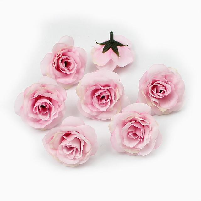 10 sztuk różowych sztucznych kwiatów główkowych HUADODO z jedwabiu 4cm do dekoracji domu, ogrodu i ślubnych DIY - Wianko - 11