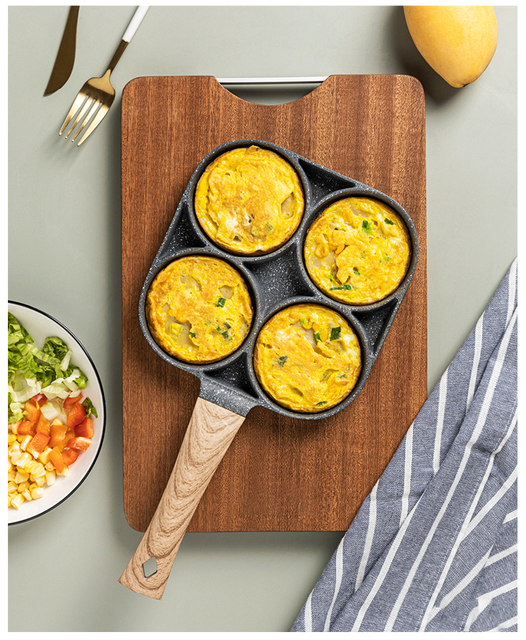 Wielofunkcyjna patelnia non-stick Pot Pan do smażenia z 4 otworami - idealna do przygotowywania jajek, omletów, szynki, naleśników i steków - Wianko - 10