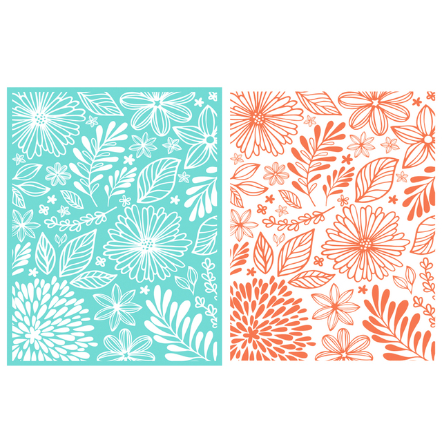 Kwiatowy wzór liści - samoprzylepny jedwabny szablon do druku na T-shirtach, poduszkach i dekoracjach DIY, 8.5x11 cali - Wianko - 2