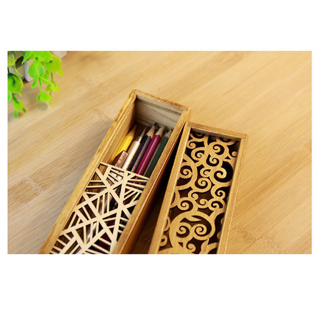 Drewniany ołówek Box multifunkcyjny, pojemnik na okulary, idealny dla kreatywnych studentów - Wianko - 4