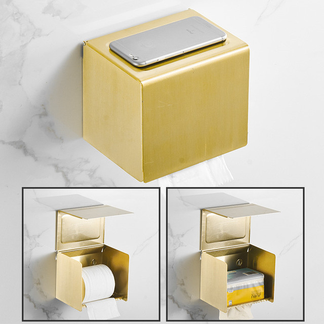Zestaw akcesoriów łazienkowych: szczotkowane złoto, półka narożna, wieszak na ręczniki, uchwyt na papier, szczotka do wc - Wianko - 5