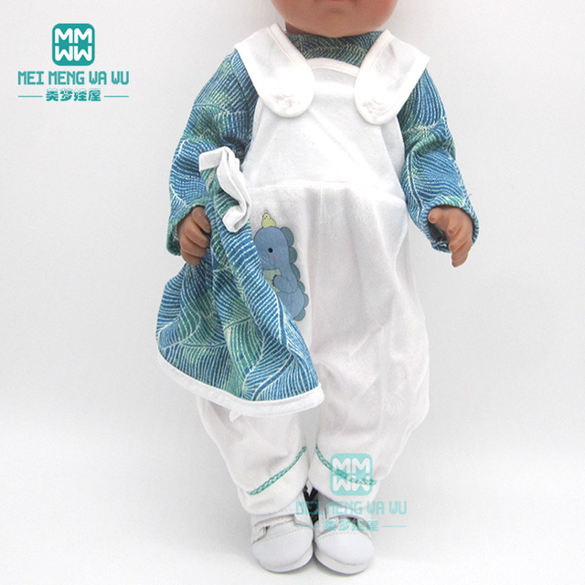 Ubranka dla lalki urodzone dziecko 18 cali 40-43cm - koszulka w paski i różowe spodnie - Wianko - 2