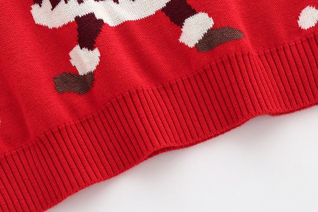 Dziecięcy sweter dzianinowy z długim rękawem dla chłopców i dziewczynek w wieku 1-8 lat, ze wzorem Mikołaja i jelenia - jesienne i zimowe ubranie - Wianko - 16