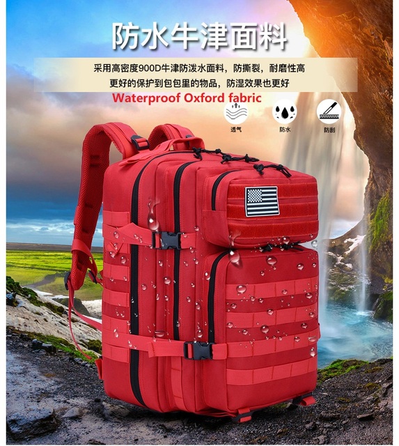 Męski plecak we wzór maskujący, wojskowa torba o pojemności 45L, wodoodporna, idealna do turystyki - Wianko - 6