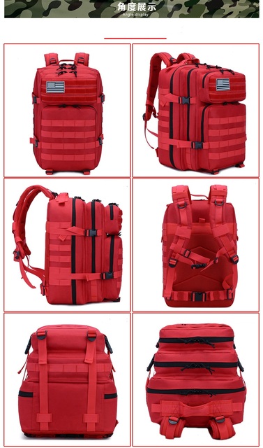Męski plecak we wzór maskujący, wojskowa torba o pojemności 45L, wodoodporna, idealna do turystyki - Wianko - 7