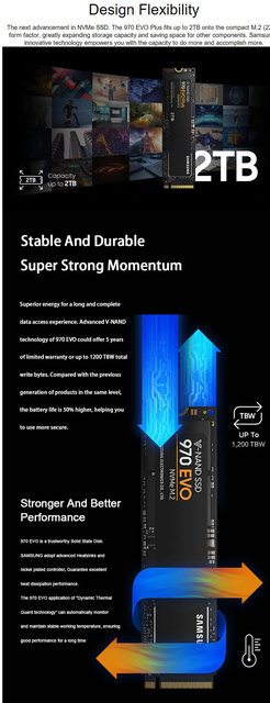 Samsung 970 EVO Plus - wewnętrzny dysk SSD M.2 NVME 2280 o pojemności 250GB, 500GB, 1TB lub 2TB - Wianko - 4