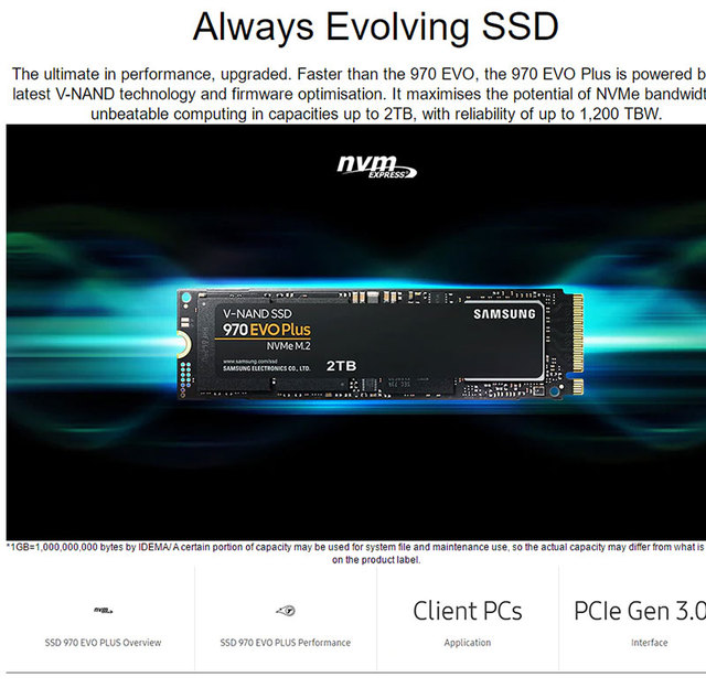 Samsung 970 EVO Plus - wewnętrzny dysk SSD M.2 NVME 2280 o pojemności 250GB, 500GB, 1TB lub 2TB - Wianko - 2