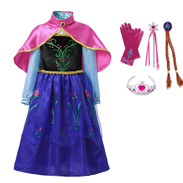 Kostium księżniczki Anna z filmu Disney Mrożone Elsa Anna - sukienka dla dziewczyn na karnawał Halloween i przyjęcia - królowa śniegu dla dzieci - Wianko - 11