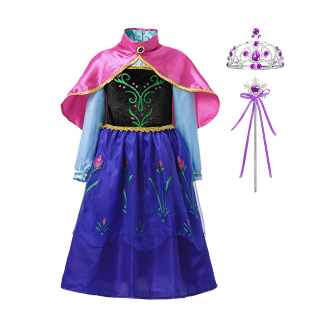 Kostium księżniczki Anna z filmu Disney Mrożone Elsa Anna - sukienka dla dziewczyn na karnawał Halloween i przyjęcia - królowa śniegu dla dzieci - Wianko - 7