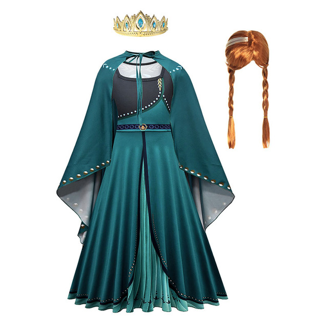 Kostium księżniczki Anna z filmu Disney Mrożone Elsa Anna - sukienka dla dziewczyn na karnawał Halloween i przyjęcia - królowa śniegu dla dzieci - Wianko - 3