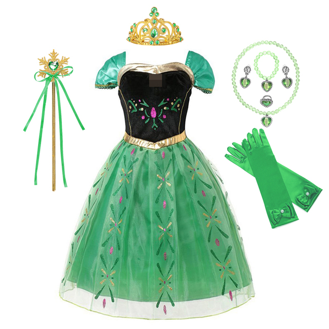 Kostium księżniczki Anna z filmu Disney Mrożone Elsa Anna - sukienka dla dziewczyn na karnawał Halloween i przyjęcia - królowa śniegu dla dzieci - Wianko - 14