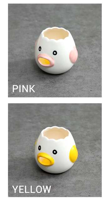 Trzepaczka do jaj ze stalowym ceramicznym jajkiem Separator żółtka, praktyczne narzędzie do otwierania jaj, ładny uchwyt - Wianko - 6