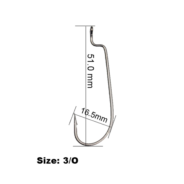 50 sztuk wysokiej jakości wąskich haków rybackich z haczykami dla miękkich robaków - idealne do połowów - Wianko - 7