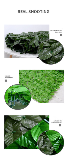 Siatka ogrodzeniowa zielonej sztucznej murawy - dekoracyjna roślina na balkon, w ogrodzie i na ścianie ślubnej - Wianko - 3