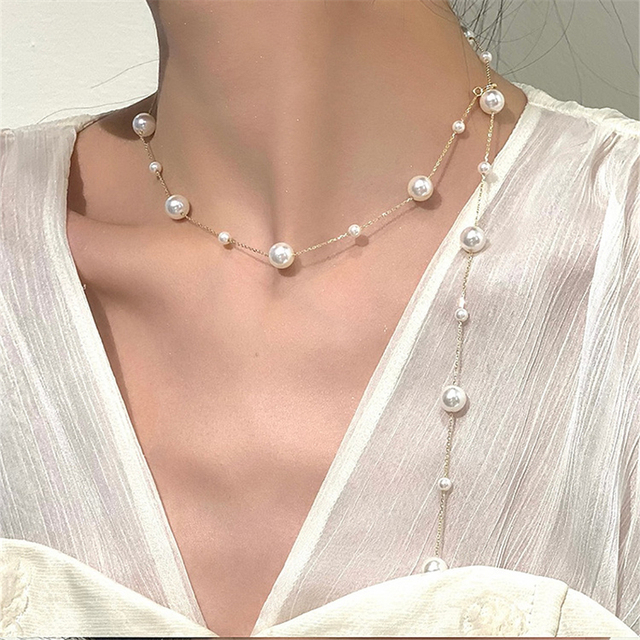 Barokowy naszyjnik z imitacji pereł - wysoka jakość, prosty prezent, moda jesień 2021 - Wianko - 4