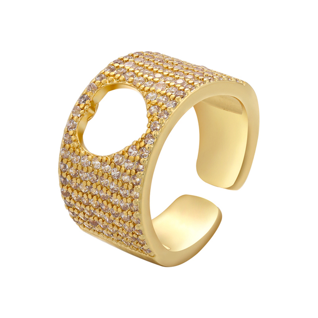 Nowoczesny pierścień otwierający ZHUKOU w stylu gotyckim z kryształami CZ i wygrawerowanym sercem - biżuteria dla kobiet VJ138 - Wianko - 2