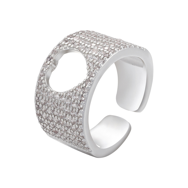 Nowoczesny pierścień otwierający ZHUKOU w stylu gotyckim z kryształami CZ i wygrawerowanym sercem - biżuteria dla kobiet VJ138 - Wianko - 3