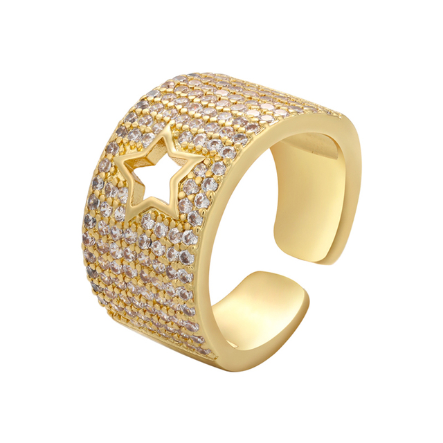 Nowoczesny pierścień otwierający ZHUKOU w stylu gotyckim z kryształami CZ i wygrawerowanym sercem - biżuteria dla kobiet VJ138 - Wianko - 4