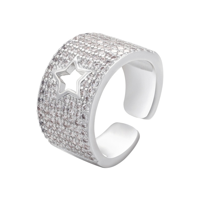 Nowoczesny pierścień otwierający ZHUKOU w stylu gotyckim z kryształami CZ i wygrawerowanym sercem - biżuteria dla kobiet VJ138 - Wianko - 5