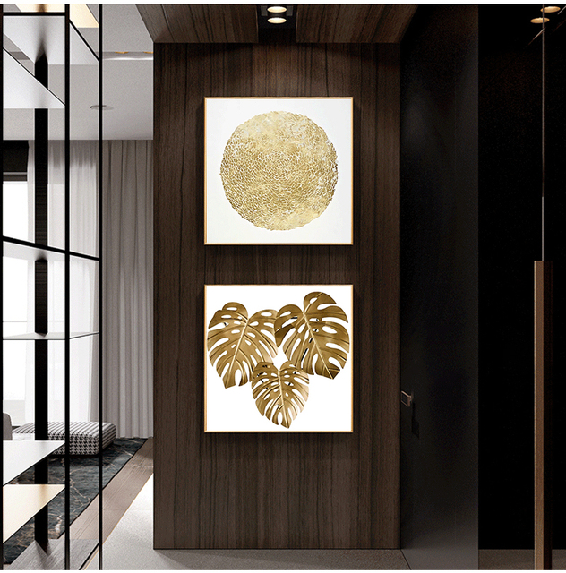 Obraz minimalistyczny abstrakcyjne złoto luksusowe Canvas artystyczny - dekoracja wnętrza, ścienne plakaty do salonu domowego - Wianko - 5