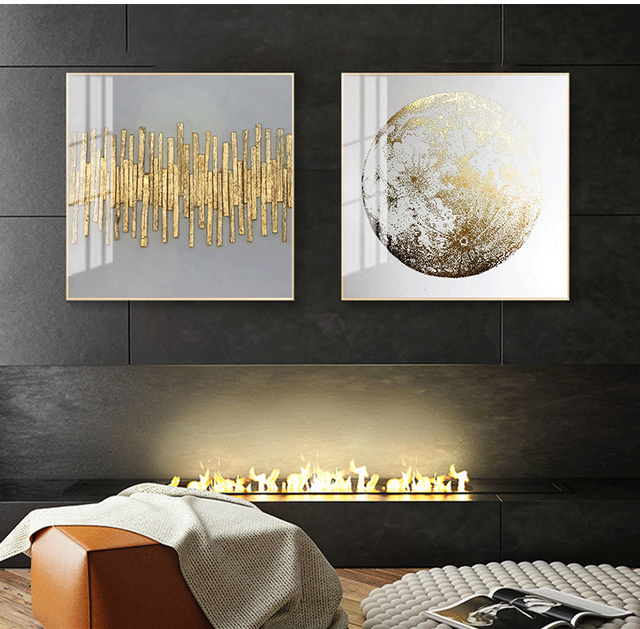 Obraz minimalistyczny abstrakcyjne złoto luksusowe Canvas artystyczny - dekoracja wnętrza, ścienne plakaty do salonu domowego - Wianko - 6