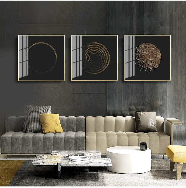 Obraz minimalistyczny abstrakcyjne złoto luksusowe Canvas artystyczny - dekoracja wnętrza, ścienne plakaty do salonu domowego - Wianko - 2