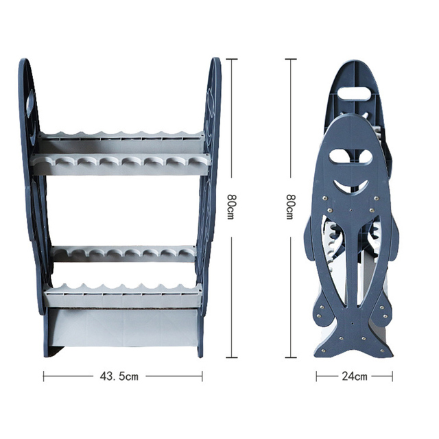 Przenośny uchwyt na wędki w kształcie ryby z wędziskiem zdejmowanym i przechowywaniem haczyków – 16 slotów - Wianko - 7