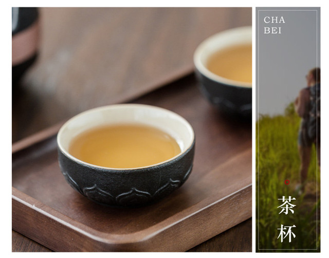 Czarny ceramiczny zestaw do herbaty z czajnikiem i 2 filiżankami - przenośne naczynia do picia chińskiej herbaty Kung Fu z torbą dla podróżujących - Wianko - 4