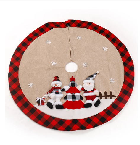 Dekoracja świąteczna Santa Snowman - czerwono-czarna chusta, mata, fartuch wełniany, ozdoba filcowa dla choinki - Wianko - 1