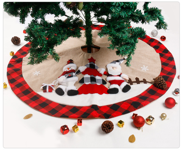 Dekoracja świąteczna Santa Snowman - czerwono-czarna chusta, mata, fartuch wełniany, ozdoba filcowa dla choinki - Wianko - 4