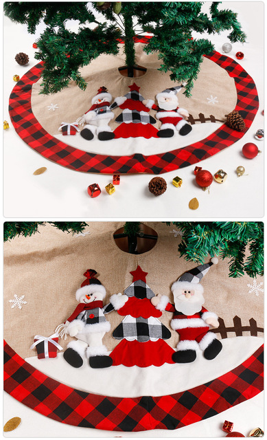 Dekoracja świąteczna Santa Snowman - czerwono-czarna chusta, mata, fartuch wełniany, ozdoba filcowa dla choinki - Wianko - 6