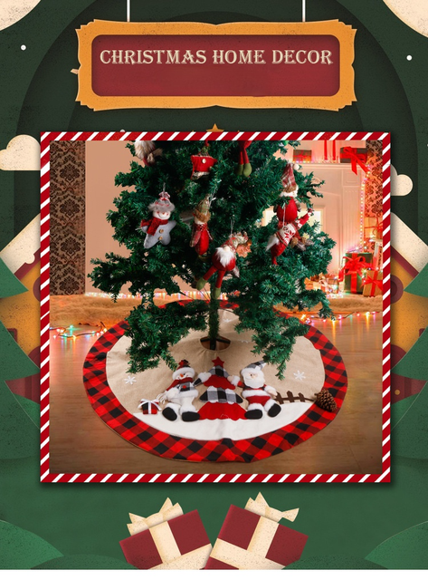 Dekoracja świąteczna Santa Snowman - czerwono-czarna chusta, mata, fartuch wełniany, ozdoba filcowa dla choinki - Wianko - 3