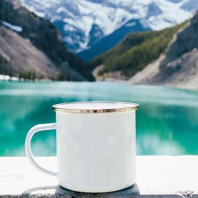 Kubek kawy stylizowany na vintage z emaliowanym wykończeniem do picia herbaty, kawy, soków, piwa, idealny na wakacje, camping, śniadanie - kreatywny prezent dla przyjaciół - Wianko - 21
