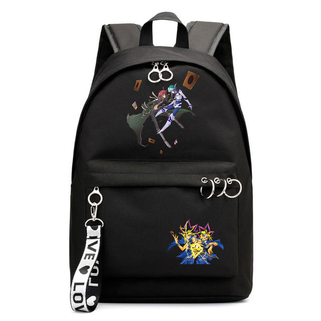 Plecak płócienny ramiona Anime Yu-Gi-Oh! dla chłopców i dziewcząt - Laptopowy Bookbag z zamkiem błyskawicznym - Wianko - 4