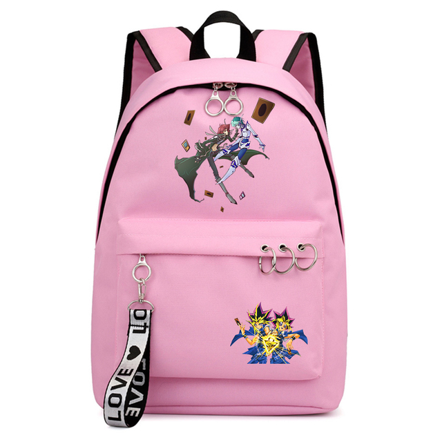 Plecak płócienny ramiona Anime Yu-Gi-Oh! dla chłopców i dziewcząt - Laptopowy Bookbag z zamkiem błyskawicznym - Wianko - 1