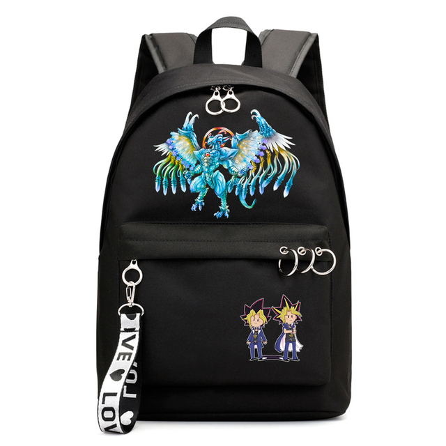 Plecak płócienny ramiona Anime Yu-Gi-Oh! dla chłopców i dziewcząt - Laptopowy Bookbag z zamkiem błyskawicznym - Wianko - 8