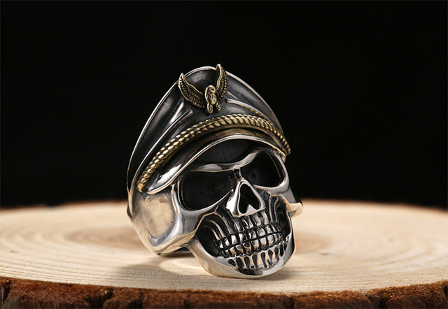 Pierścień motocyklisty z orłem, wykonany z 925 srebra, w stylu punk rock/vintage, dla mężczyzn - Wianko - 31