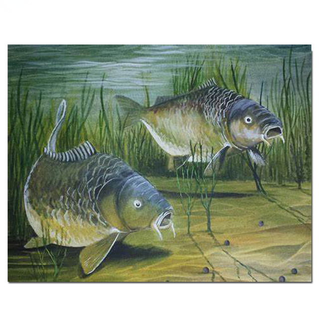 Dekoracje ścienne diamentowe Carp Cross Stitch Handmade 5D - ryby zwierzęta rzemiosło artystyczne zestaw dla dorosłych - Wianko - 2