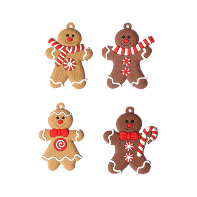 2021 Nowe Miękkie PVC Mężczyźni Wiszące Ozdoby Choinkowe - 12 sztuk Gingerbread Man - Świąteczne Dekoracje dla Domu Noel - Wianko - 4