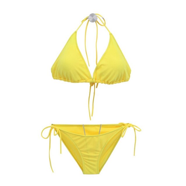 Nowy, seksowny bikini halter z odblaskowym kolorem - dla kobiet, bikini dwuczęściowy - Wianko - 5
