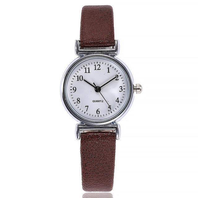 Skórzany zegarek damski Vintage - małe, prosty numer, kwarcowy, analogowy - Wianko - 8