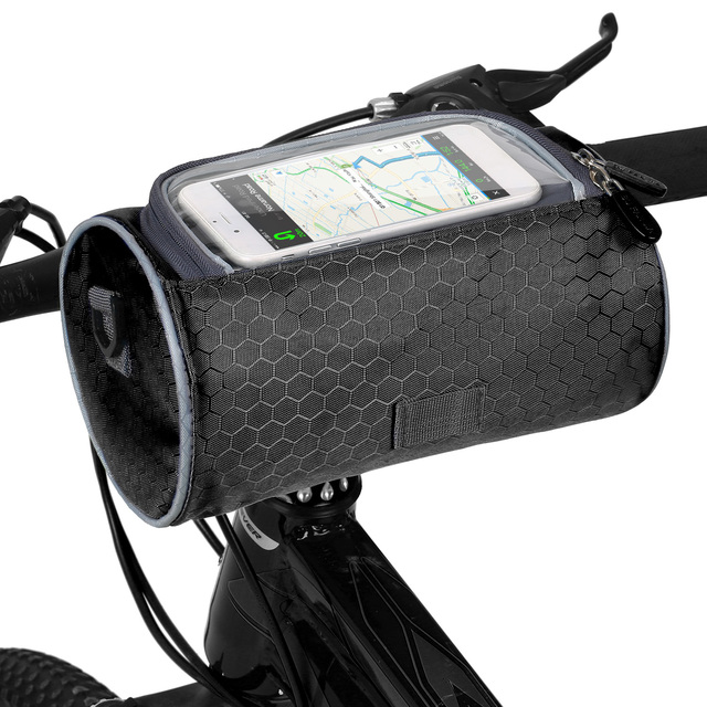Rower MTB z torbą na kierownicę i wodoodpornym pannierem na telefon - dużej pojemności, z możliwością obsługi dotykowej - Wianko - 4