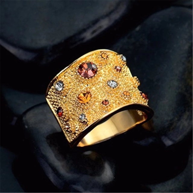 Pierścionki ślubne vintage z naturalnymi kryształami i wiszącą ozdobą - biżuteria w stylu retro dla kobiet - Wianko - 4
