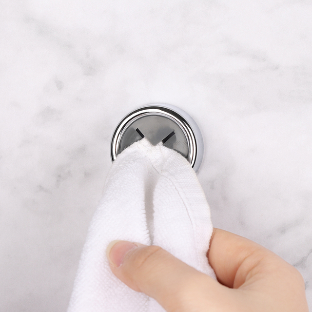 Wieszak na ręcznik uniwersalny naścienny ABS, okrągły, samoprzylepny, antykolizyjny - łazienkowe półki na drobiazgi gratis - Wianko - 6