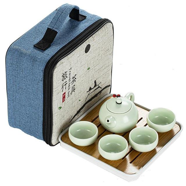 Zestaw ceramiki do herbaty - czajniczek i filiżanki w chińskim stylu, idealny prezent Gungfu, unikalne Teaware dla domu i biura - Wianko - 2