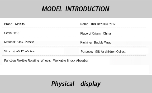 Model motocykla MAISTO 1:18 R1200GS 2017 wykonany z odlewu ze stopu - wyjątkowa zabawka dla dzieci i kolekcjonerów - Wianko - 1