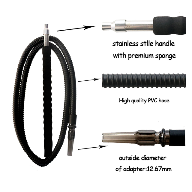 Uchwyt plastikowy do fajki wodnej z długą rączką, owinięte ustnikiem i gąbką, akcesoria Narguile w kategorii Fajki wodne - Wianko - 3