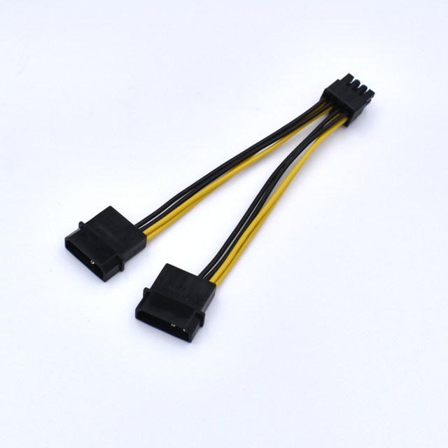 Wysokiej jakości przedłużacz kabla zasilającego IDE 4 PIN do procesora 8 PIN 100 sztuk/partia - 10cm, 18AWG - Wianko - 4